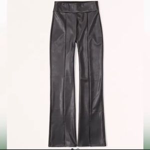 Abercrombie & Fitch split hem vegan leather flare leggings